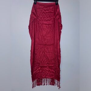 💃BN Elegant Red Fringe Bamboo Wrap